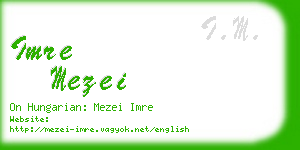 imre mezei business card